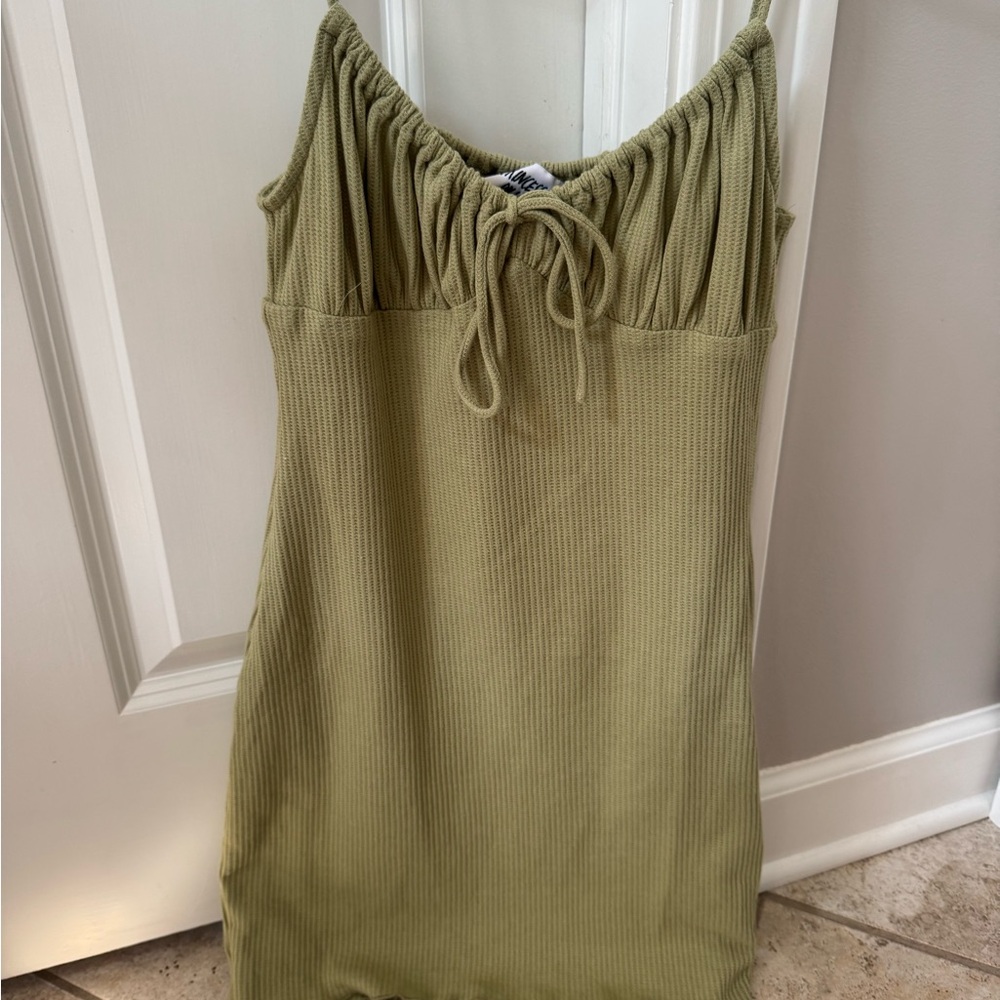 Princess Polly Olive Ribbed Knit Top